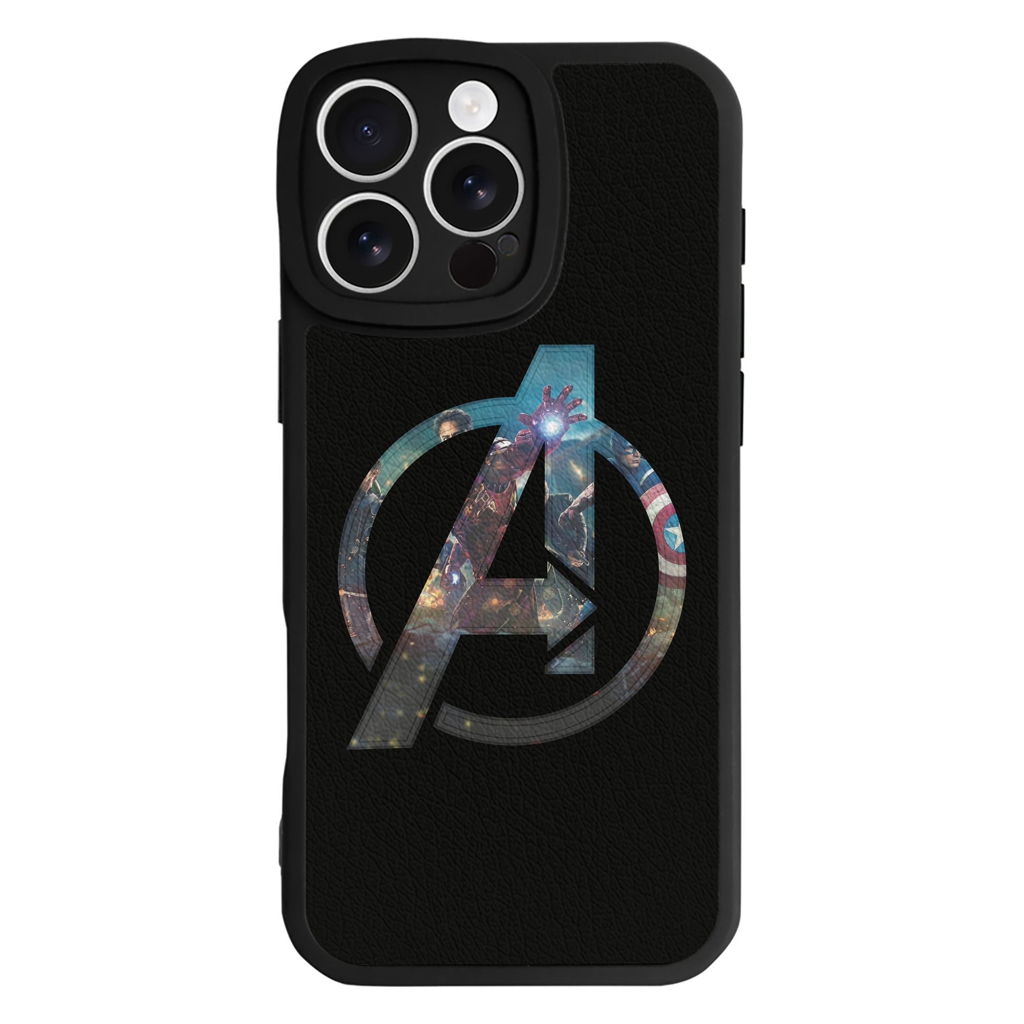 （画像用） アベンジャーズ The Avengers 【iPhone 16シリーズ対応】シリコンスマホケース（レザー調） 材質：シリコン